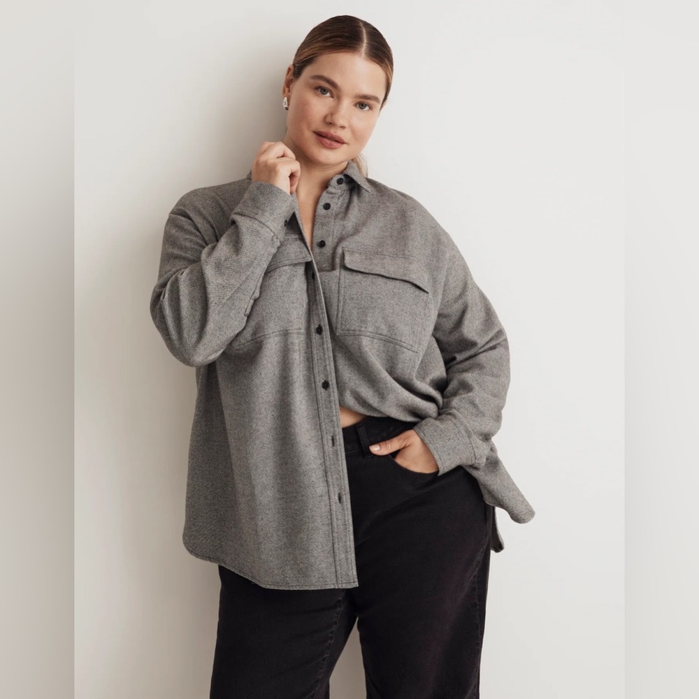 NWT Madewell Plus Brushed Oversized Shirt-Jacket - 2X